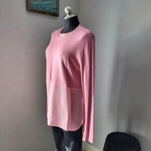 Mismash Long Rose Beaded Sweater Size Small